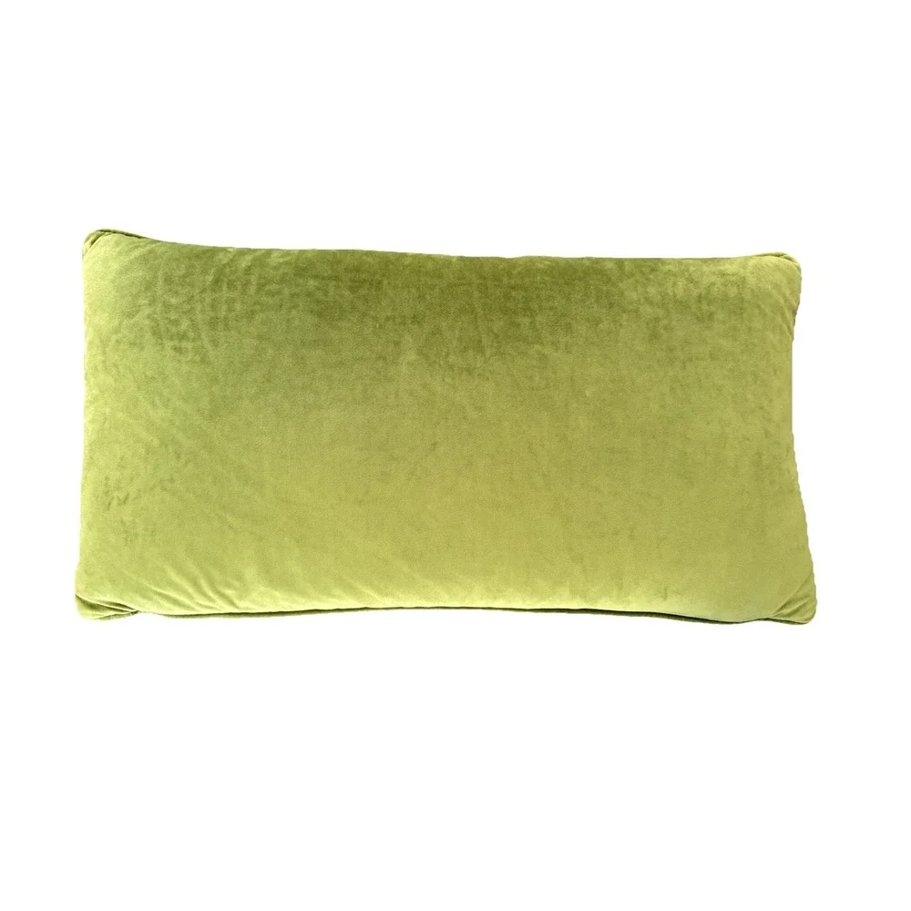 Callisto Home Velvet Lumbar Pillow Emerald Green Down Feather Insert 25 X 13 EUC